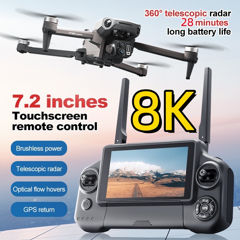Drone Camera 4K - 8K 3 Eksenli Gimbal Fırçasız 7.2